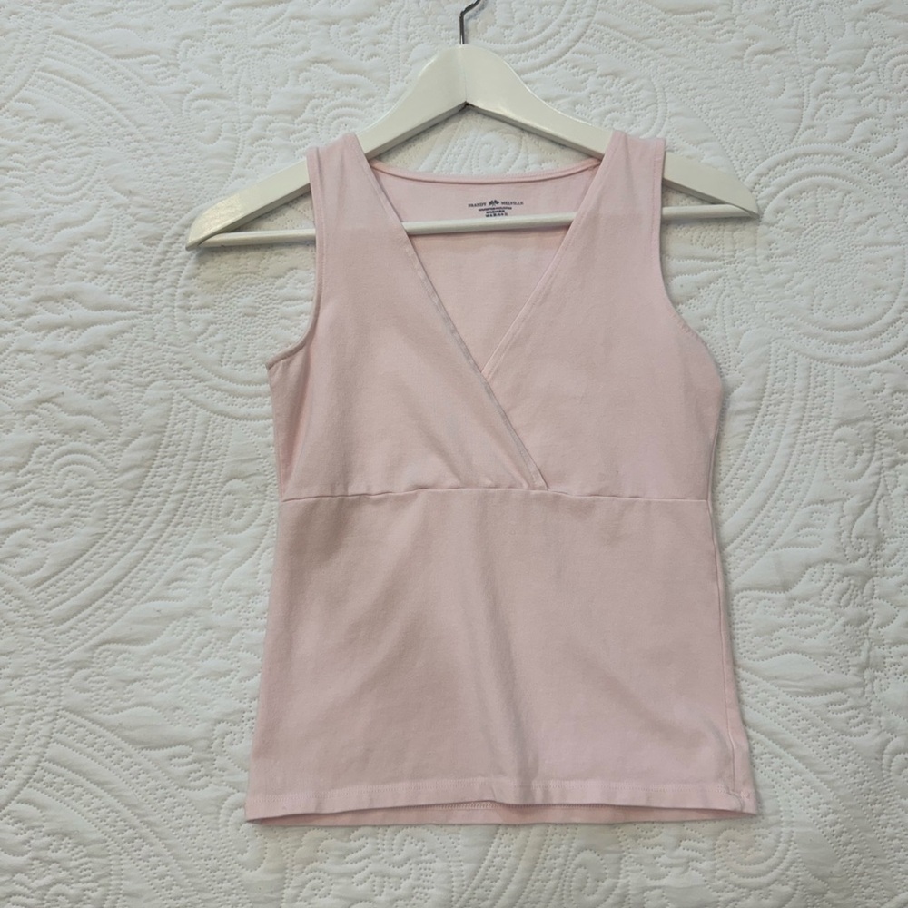 Brandy Melville Light Pink V-Neck Top